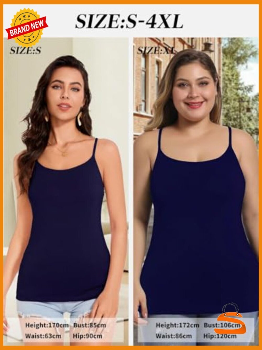 Adjustable Strap Camisole with Built-in Padded Bra Sleeveless Layering Top - Picture 2 of 7